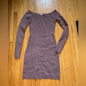 Abercrombie and Fitch Elegant Brown Long Sleeve Dress